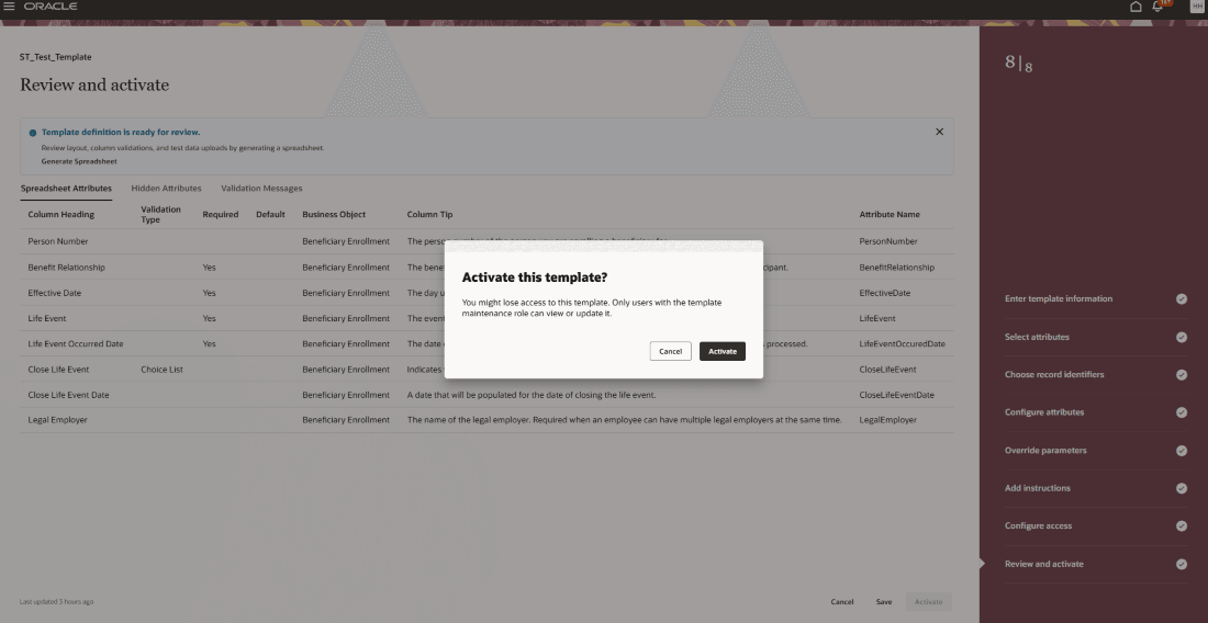 Review and activate message