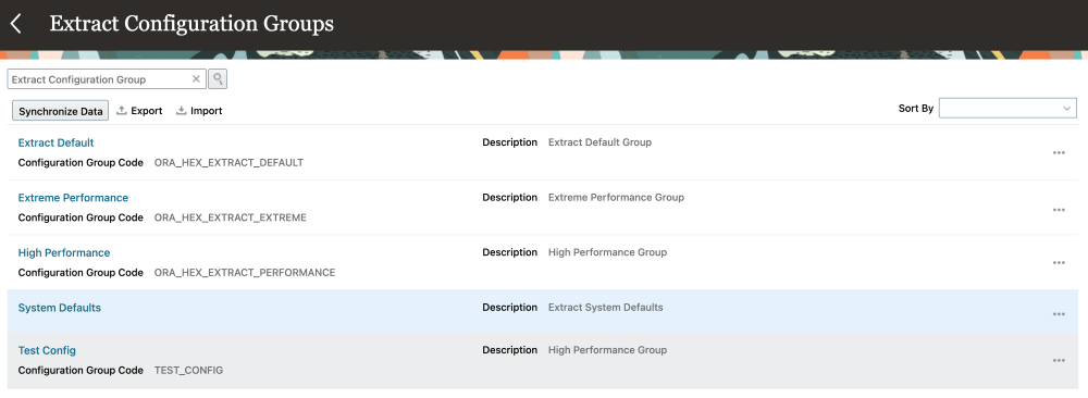 Extract Configuration Group