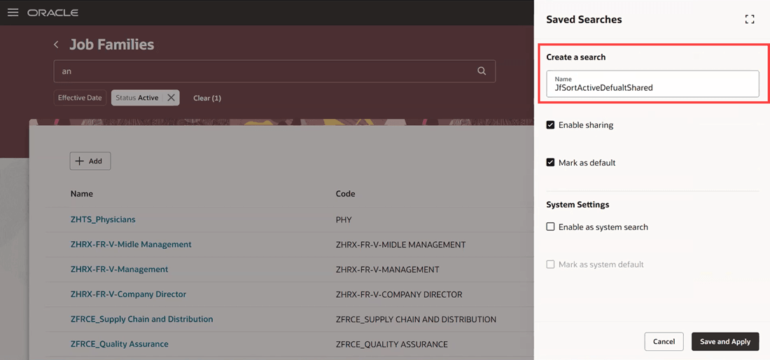 Create a saved search