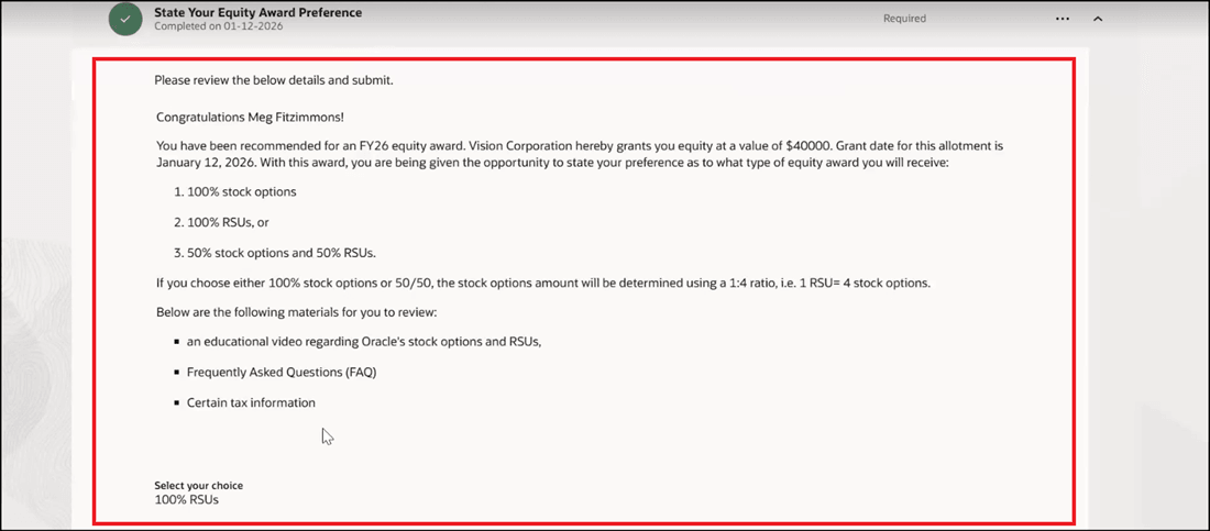 View BI Report After Task is Completed
