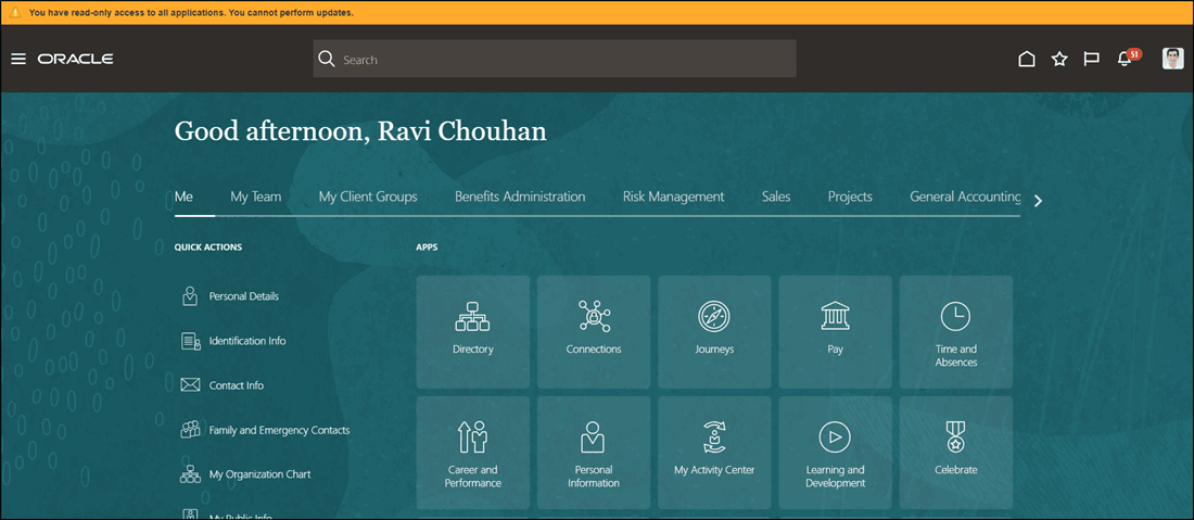 Message Displayed During Login When Read Only Mode is Turned On
