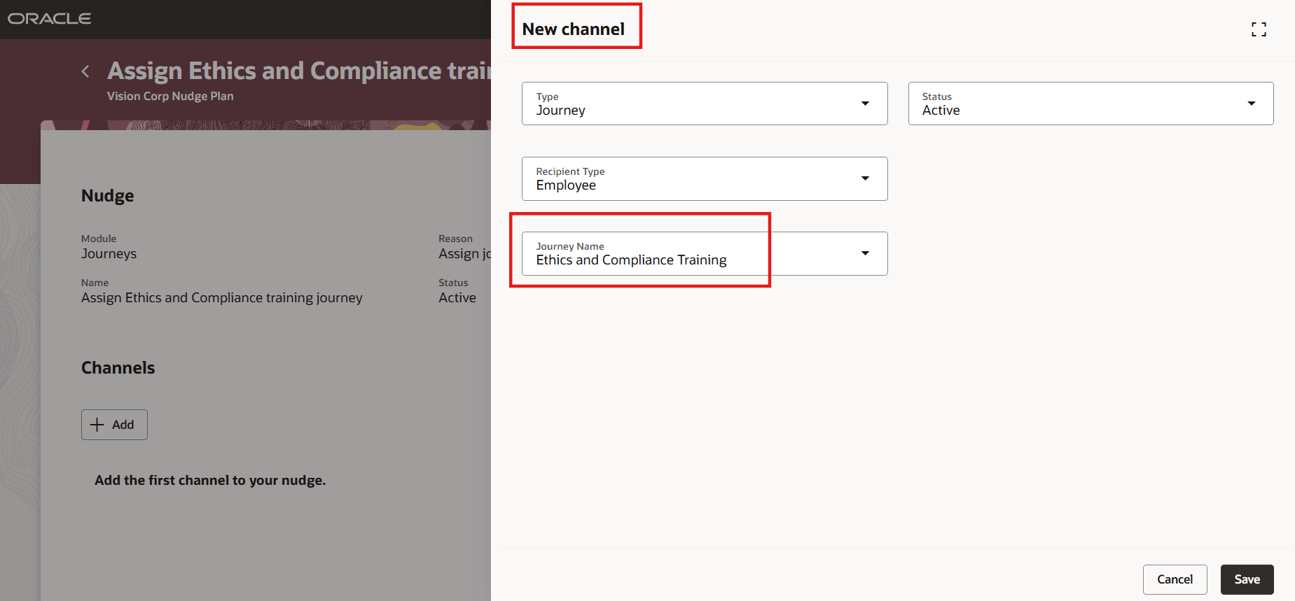 Select Journey to be Automatically Assigned in Nudge Channel