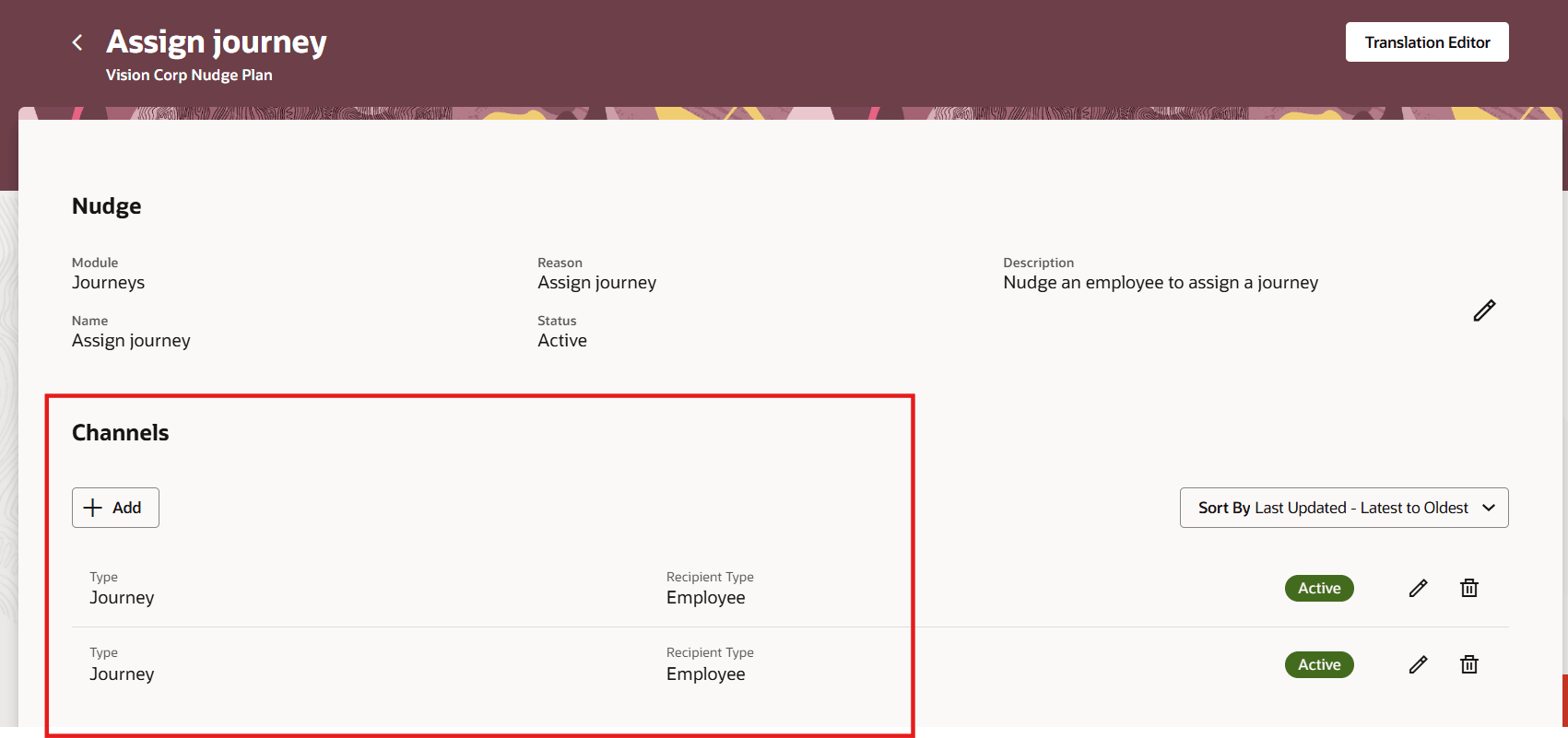 Multiple Channels with Different Journeys in Same Nudge