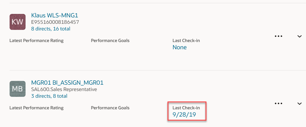 Last checkin date opens the Update Checkin page