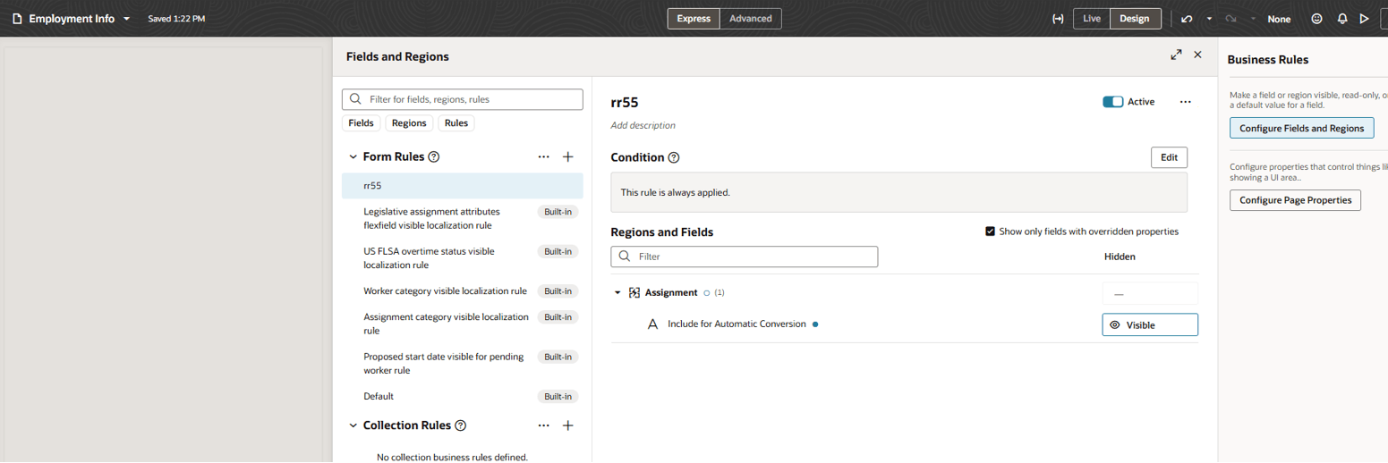 Include for Automatic Conversion in Business Rules