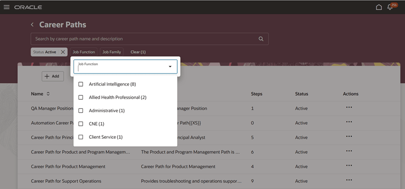 Filter Based on Job Function