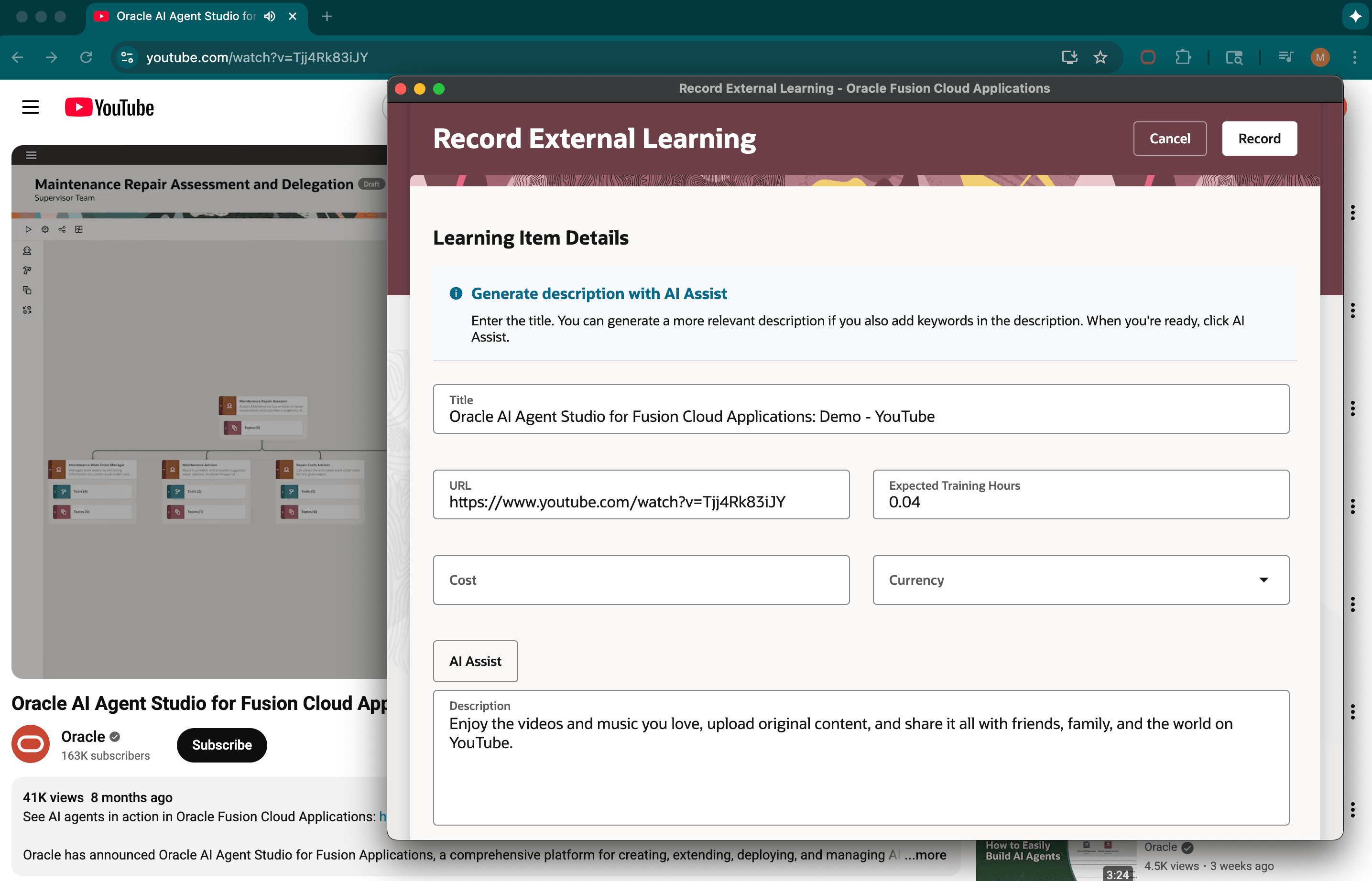 Record External Learning from Any Webpage