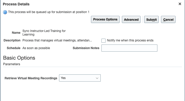 Sync Instructor-Led Training for Learning Process with Retrieve Virtual Meeting Recordings Parameter