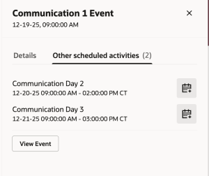 Event Details Drawer Showing Multiple Activities