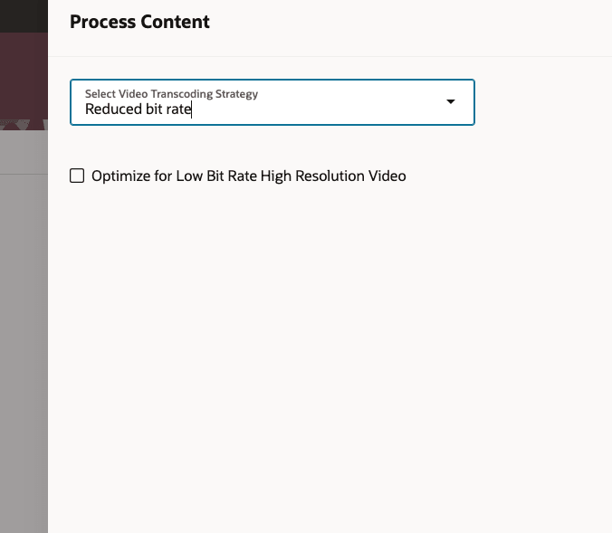 Process Content Drawer with Video Content Processing Attributes
