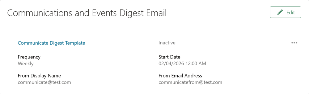 Communications and Events Hub Digest Email