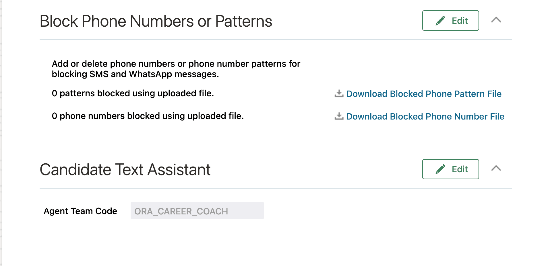 Configure for SMS