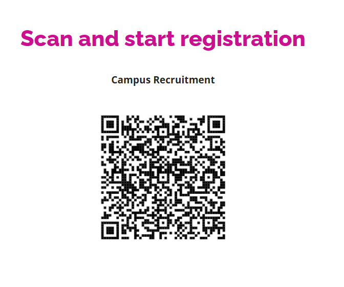QR code when candidates click link to register
