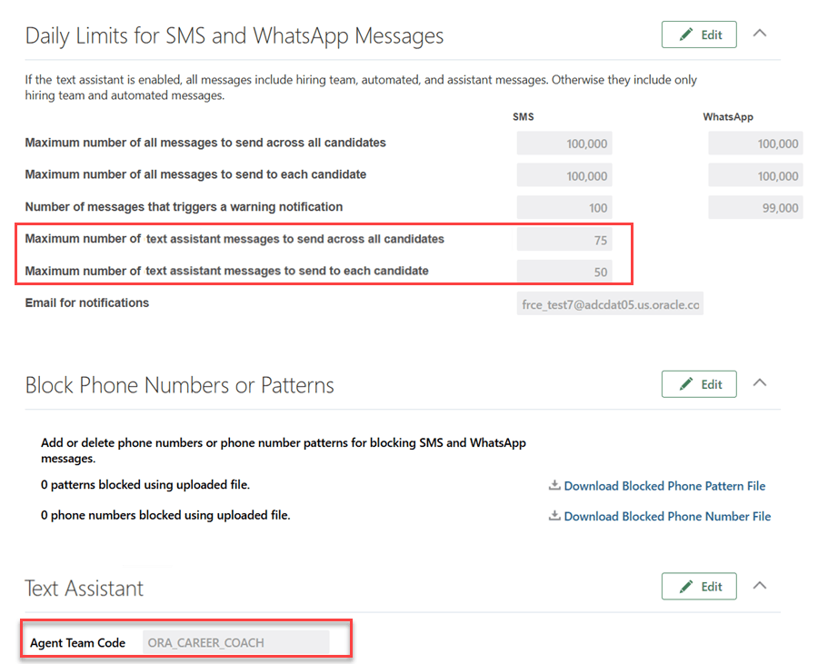 Configure Text Assistant