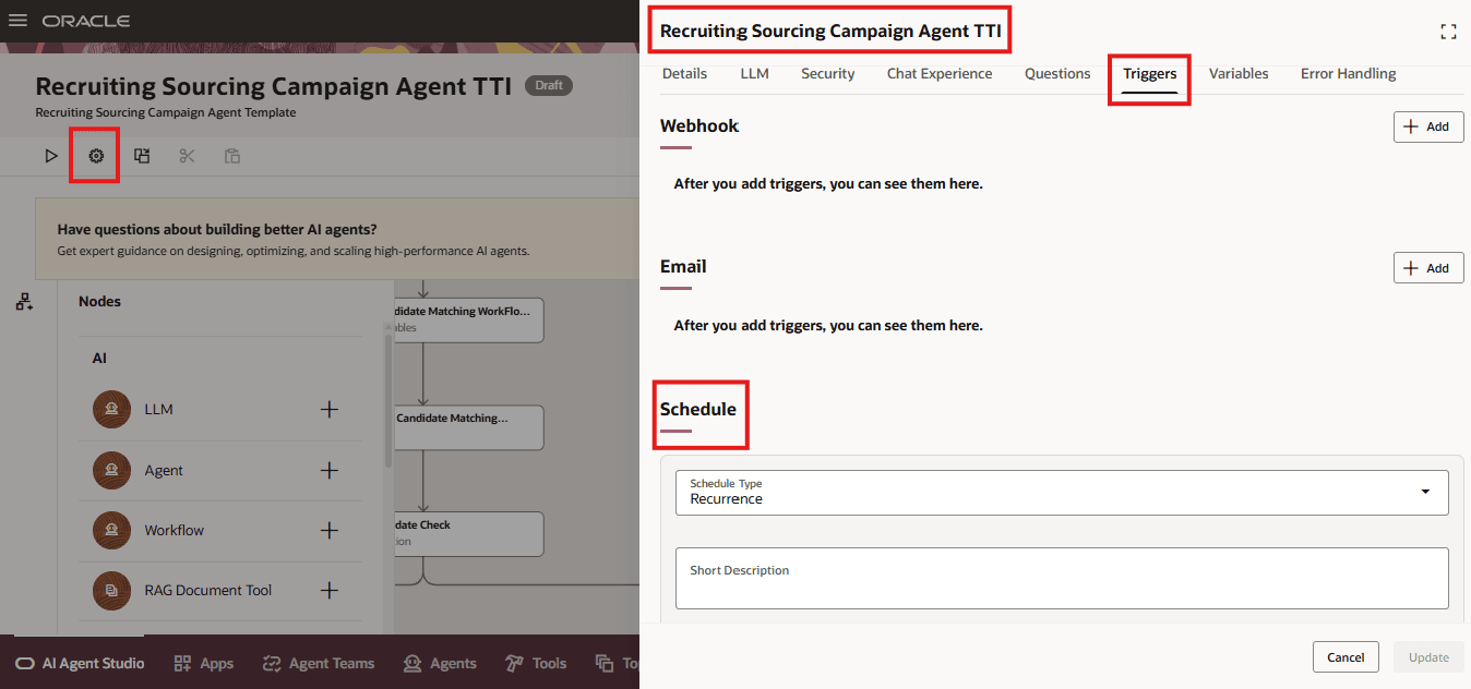 Agent Trigger Schedule