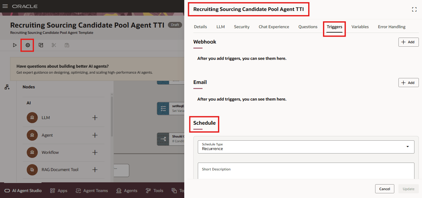 Agent Trigger Schedule