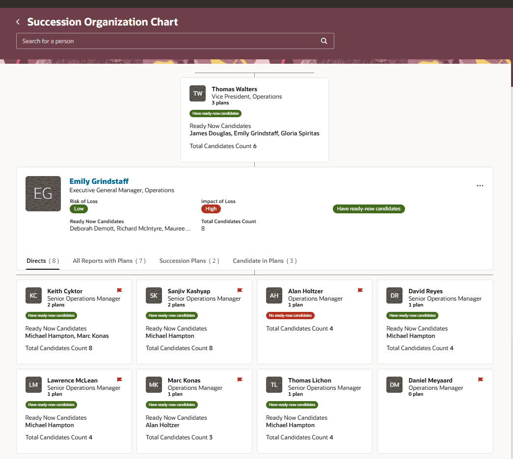 Succession Organization Chart Page