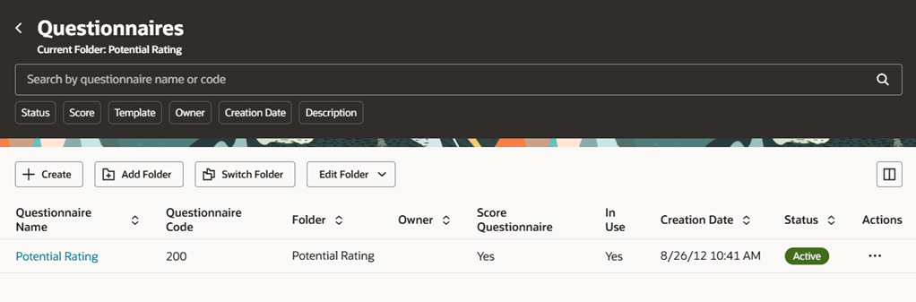 Redwood Redesigned Questionnaires Page