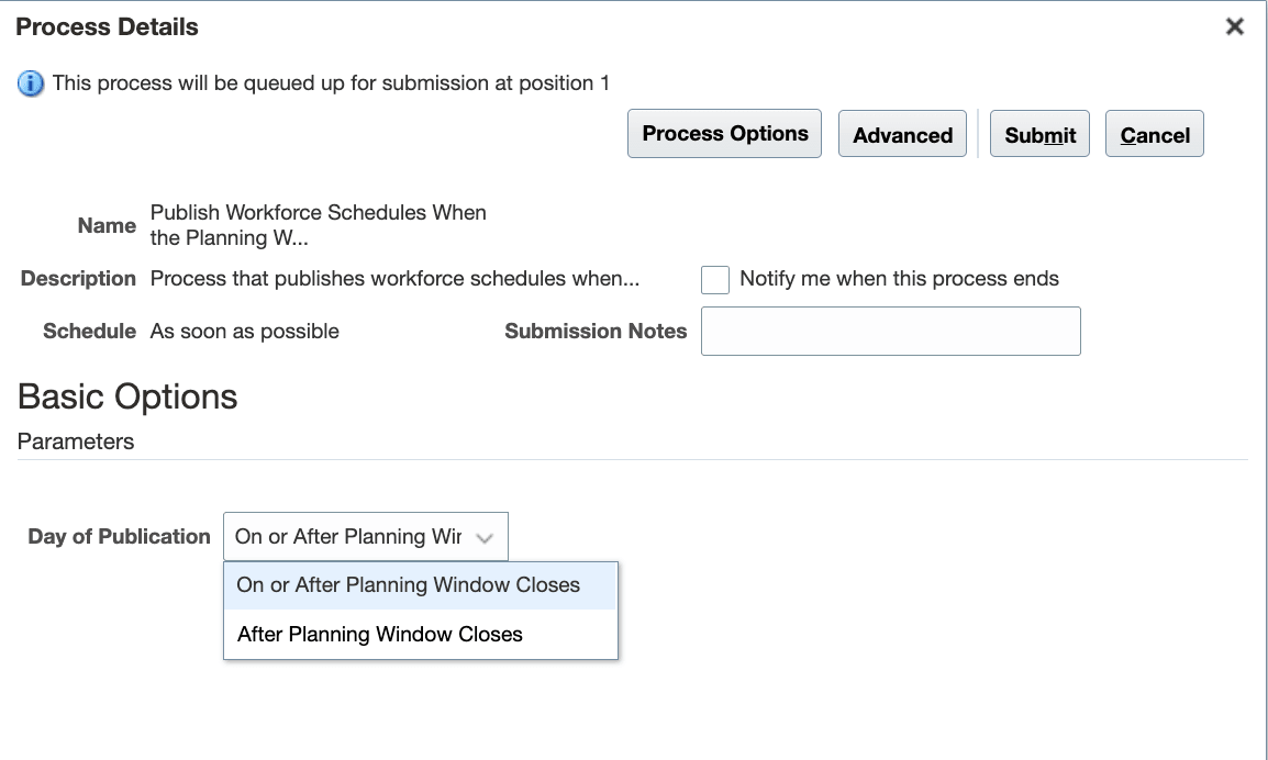 Process Details page