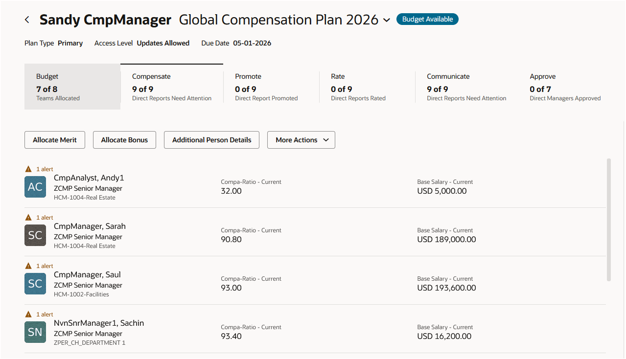 Award Tab on Landing Page