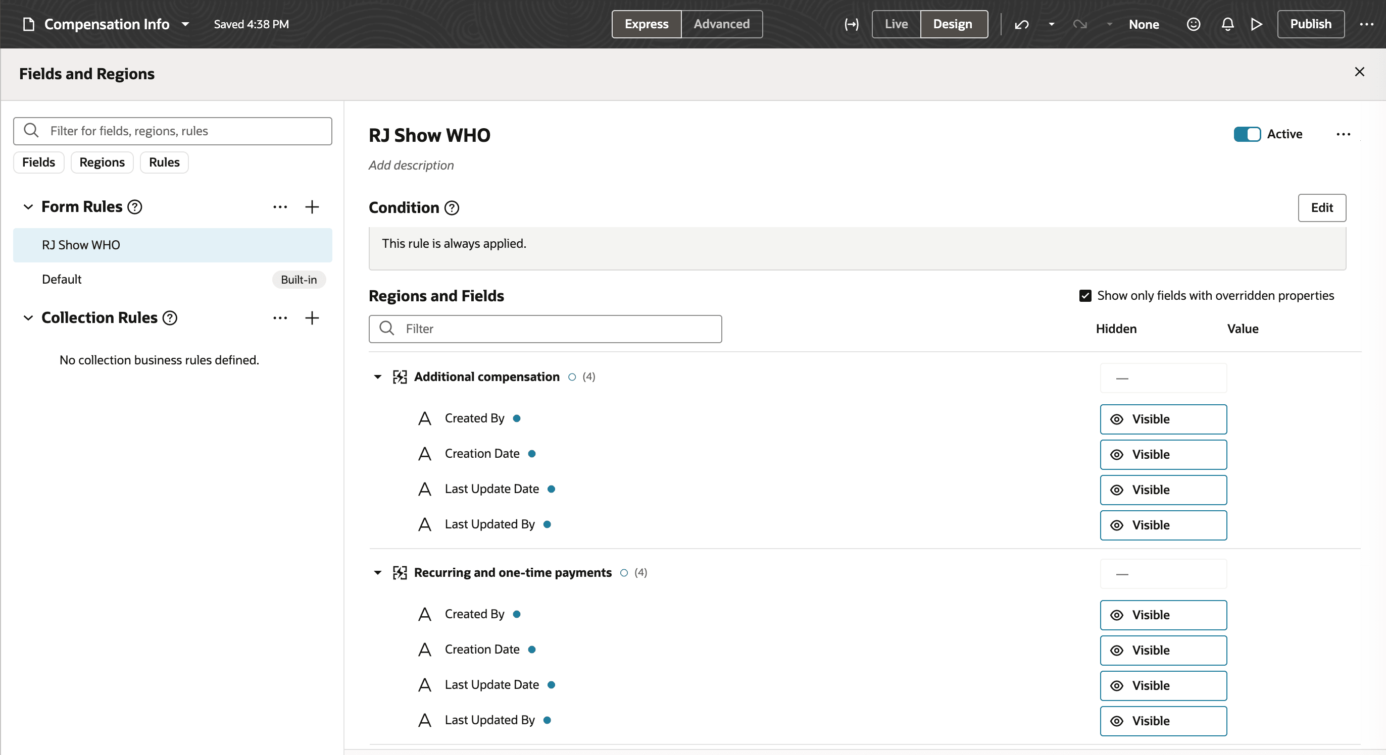 Creation and Updation Details Configured using VBS