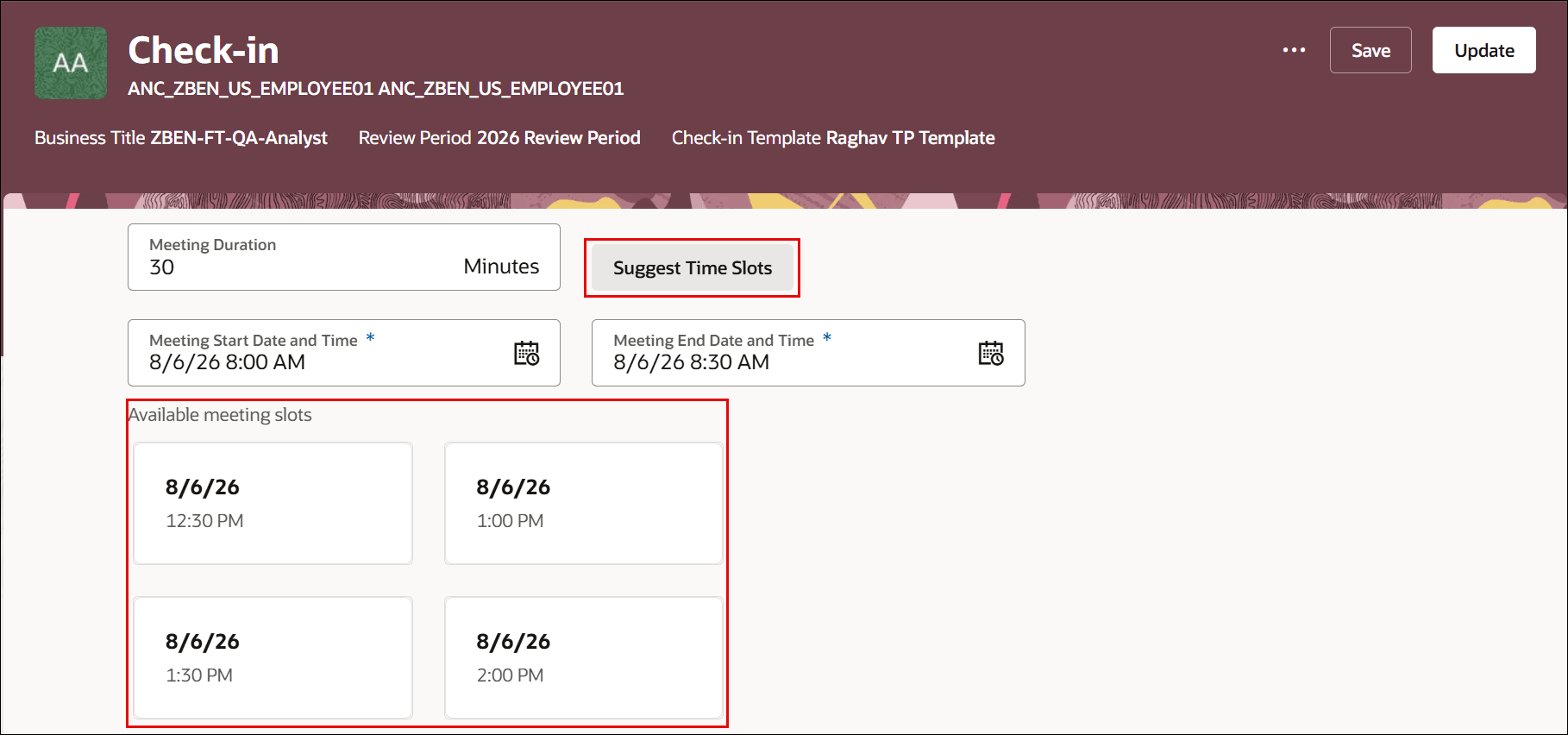 Suggest meeting slots