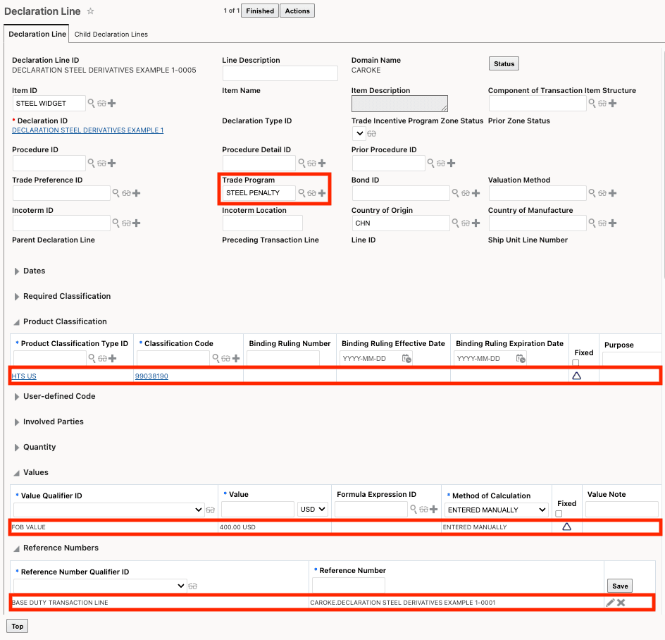 Declaration Line for Split Line