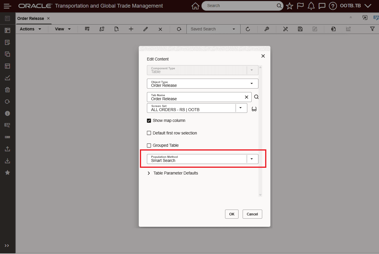 Smart Search - Table Population Method Set To "Smart Search"
