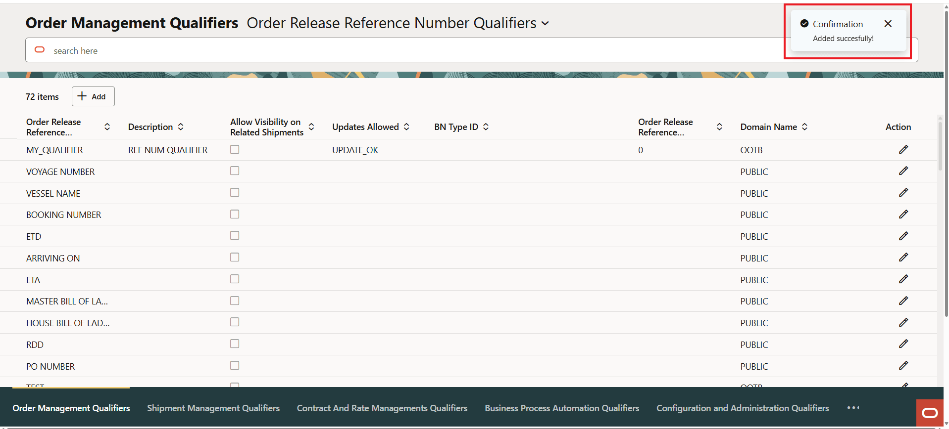 Confirmation Message