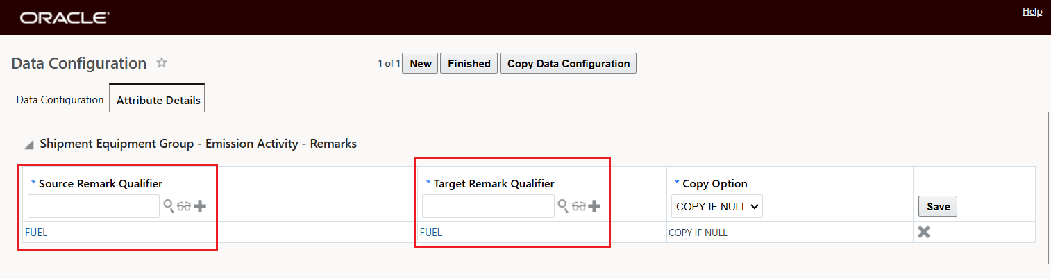 Data Configuration Old Fuel Type Mapping Attribute Detail Example