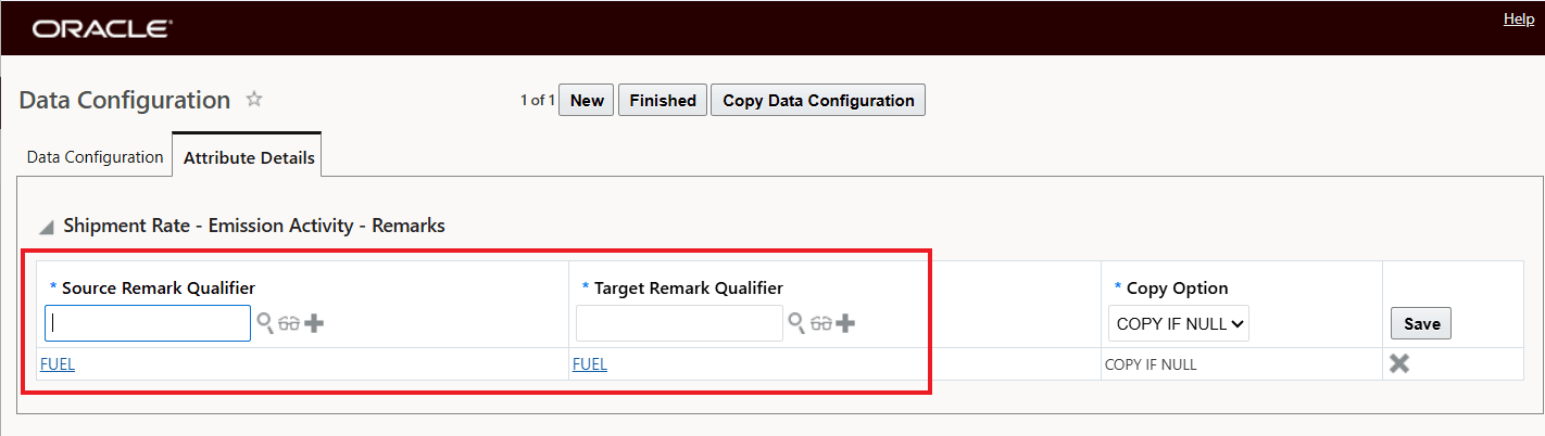 Data Configuration Change - Attribute Details