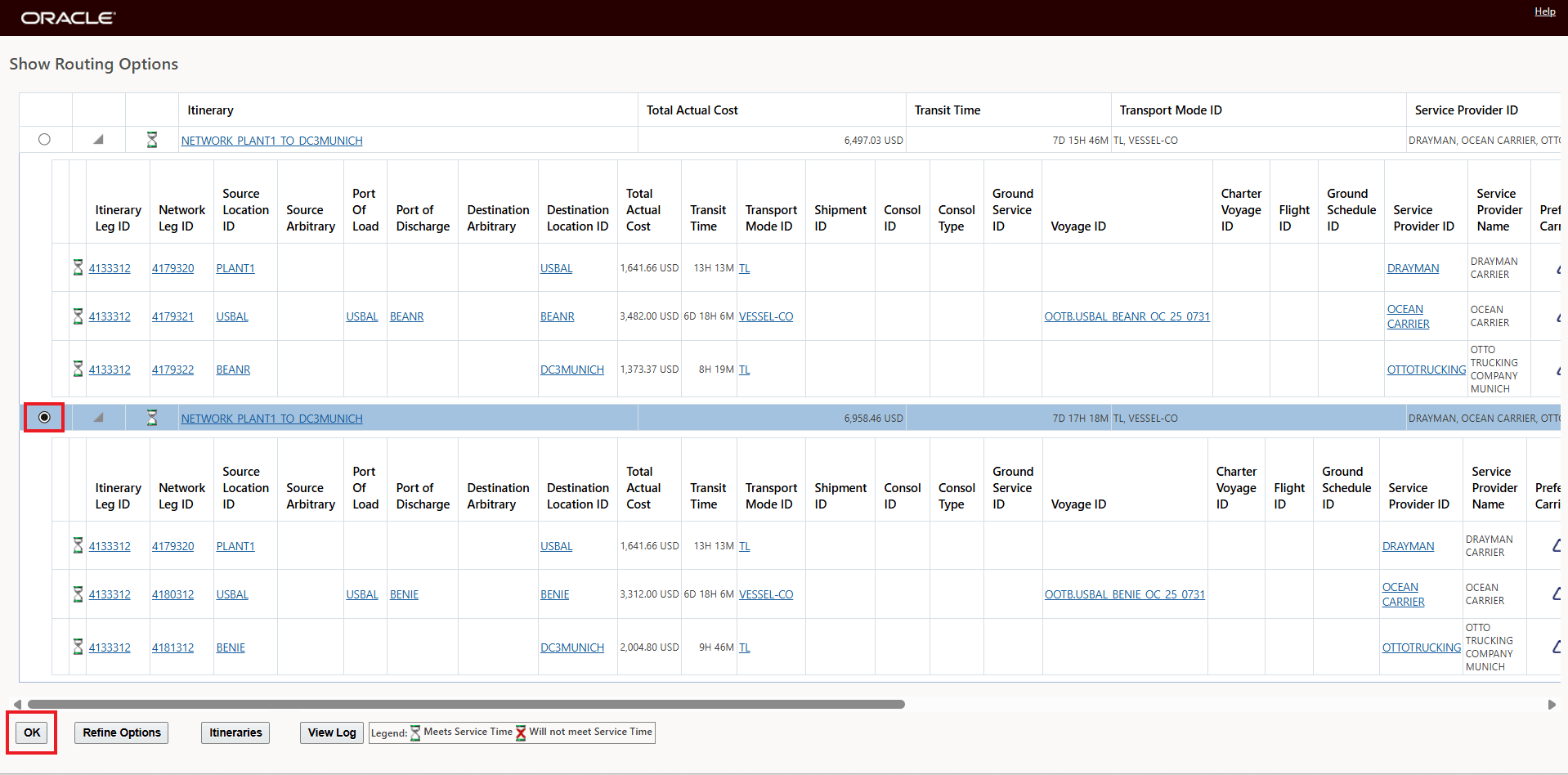 Show Options - Select Option and then Select OK to Build Shipments