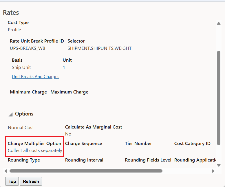 Rate Change - Collect Costs Separately