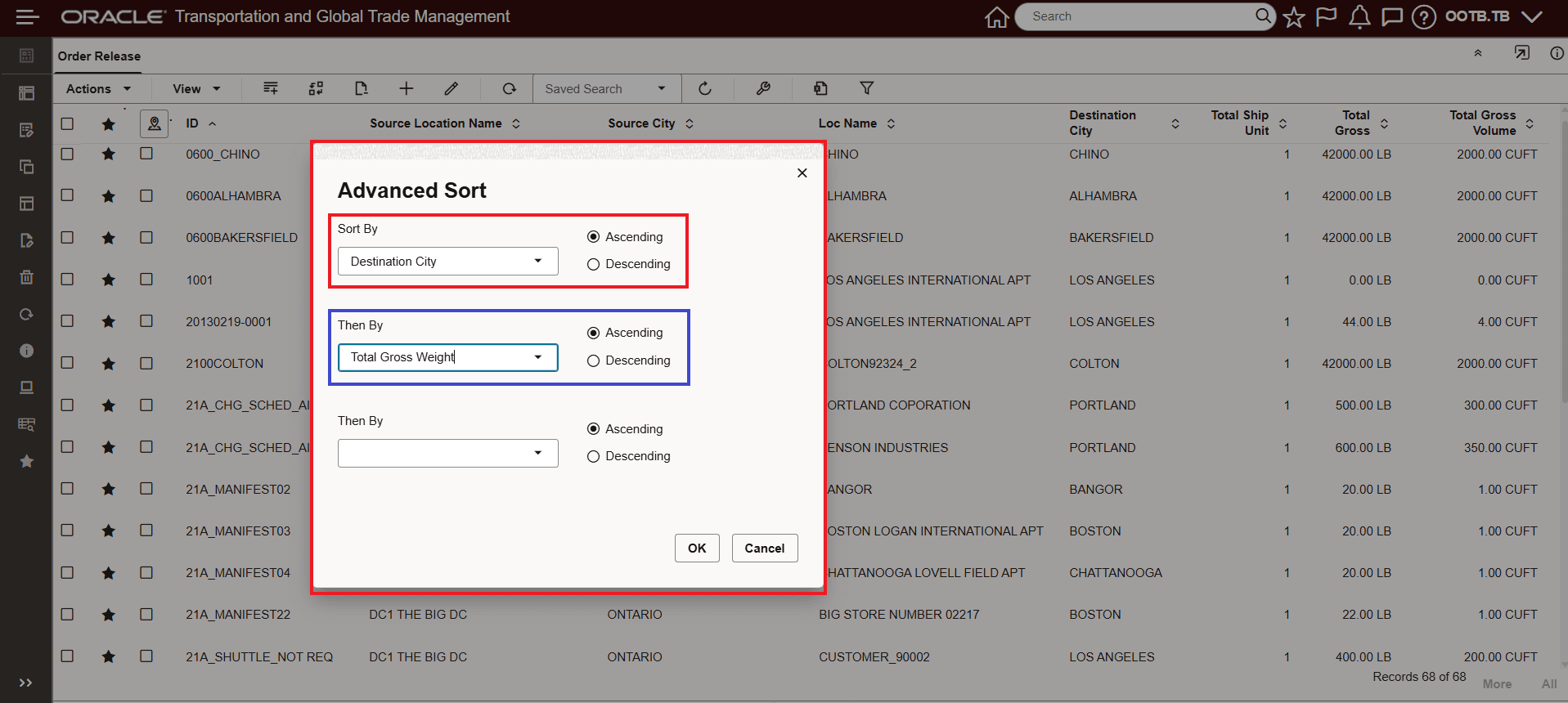 Advanced Sort - Two Levels
