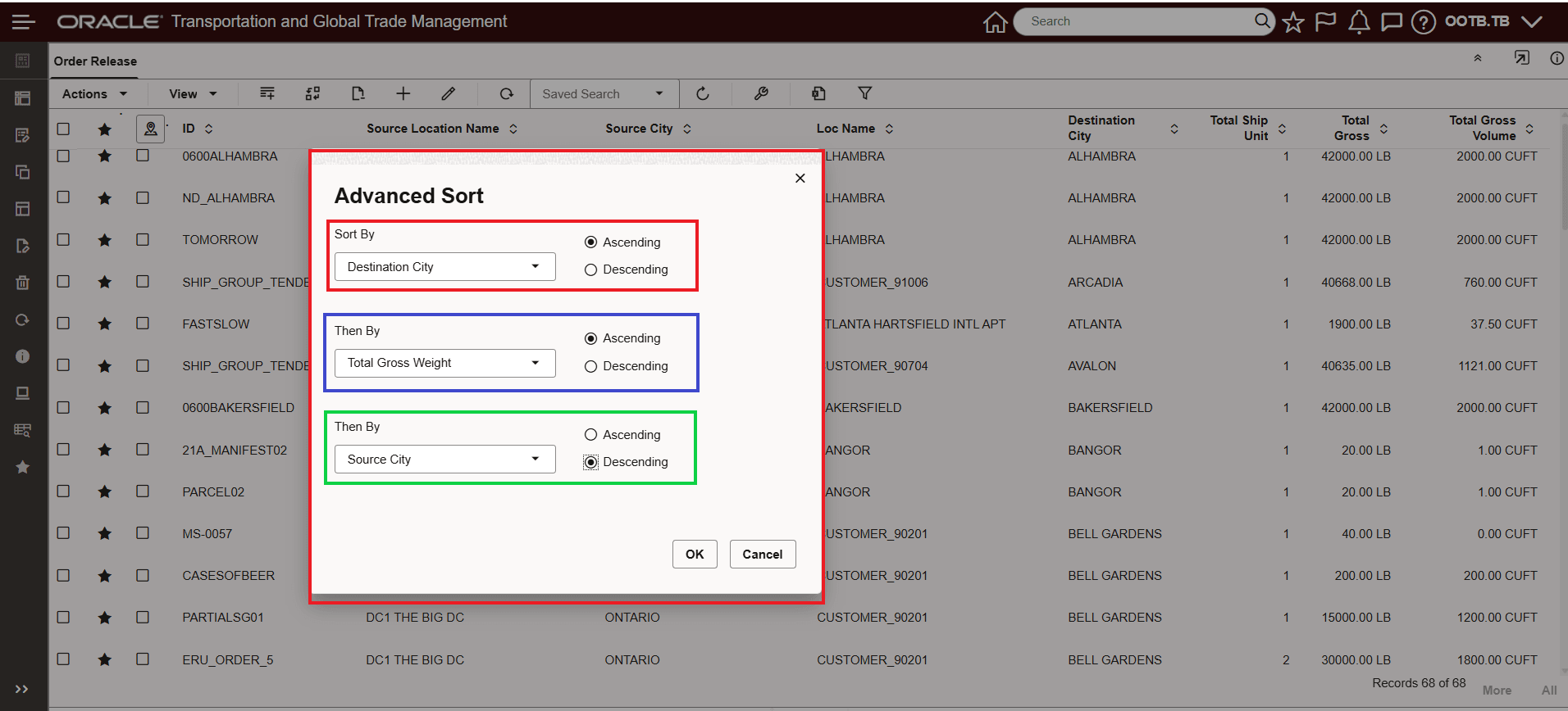 Advanced Sort - Three Levels