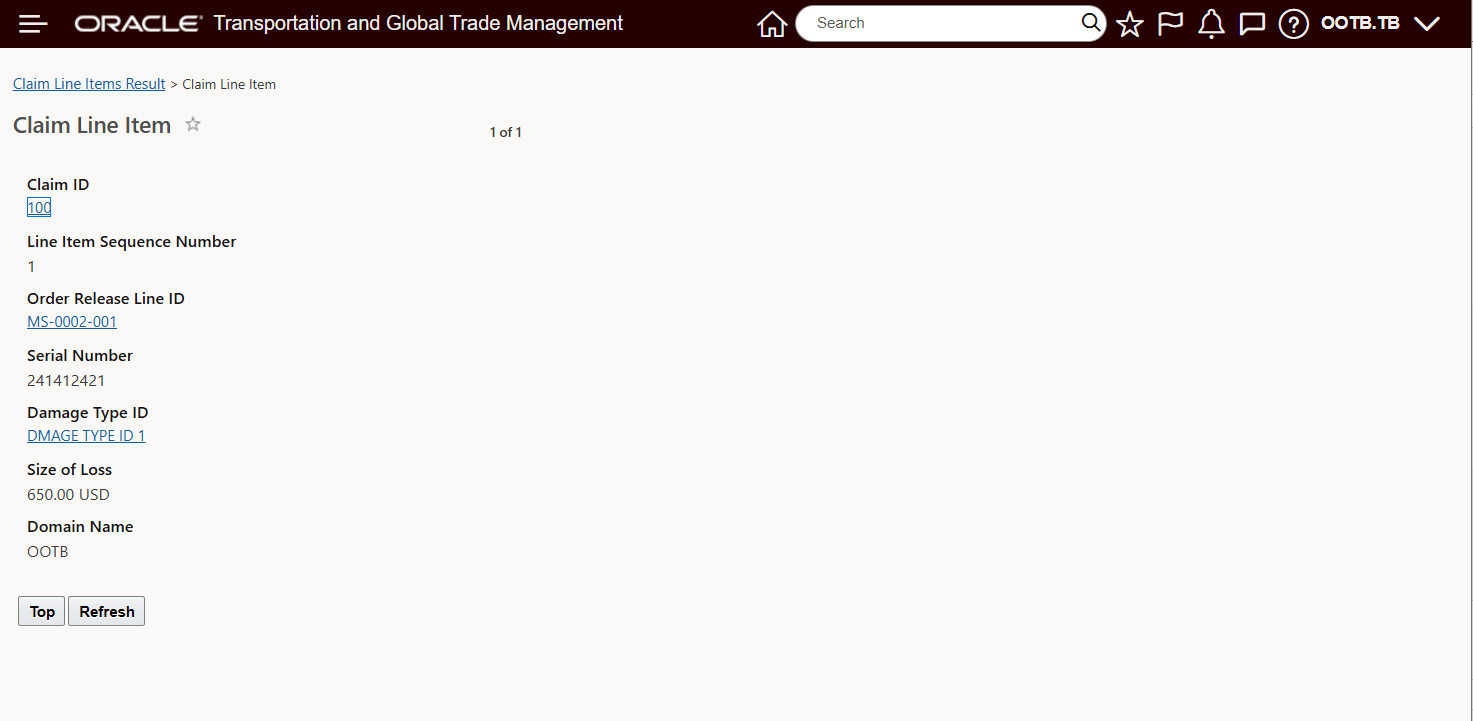 Claim Line Item View