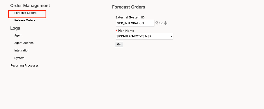 Pull SCP Orders using process management