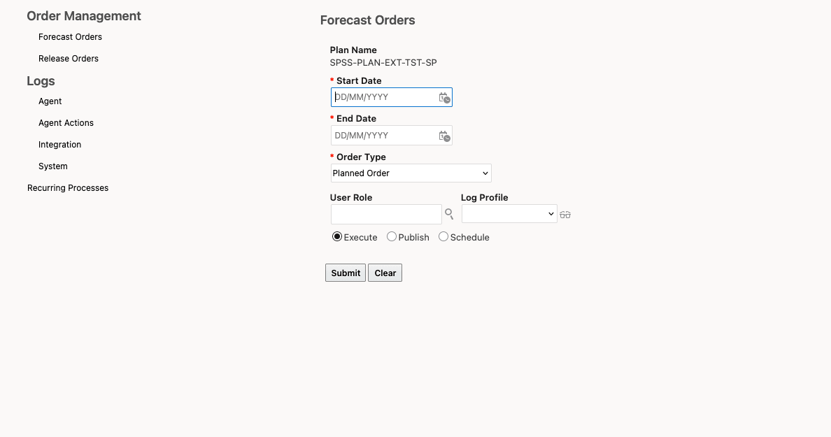 Schedule pulling SCP orders