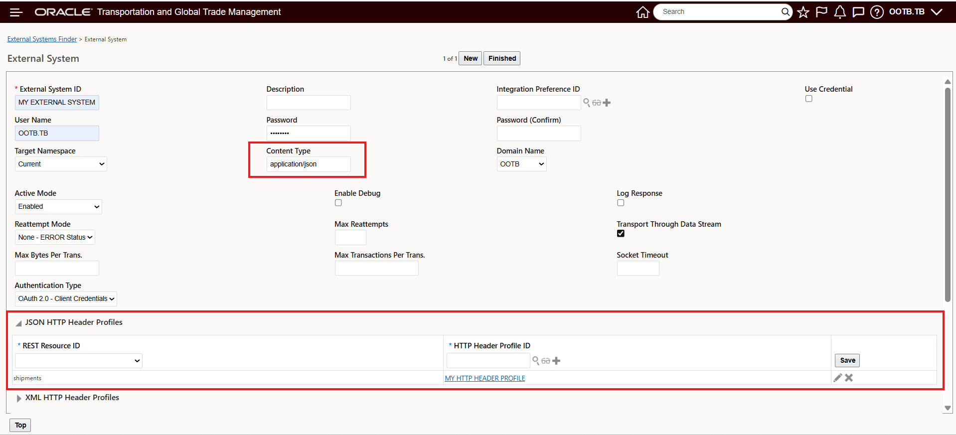JSON HTTP Header Profile 