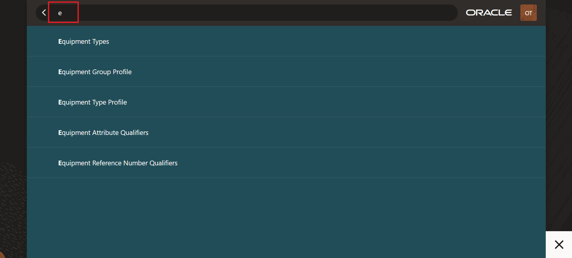 Ask Oracle Filtered Suggestion Listed