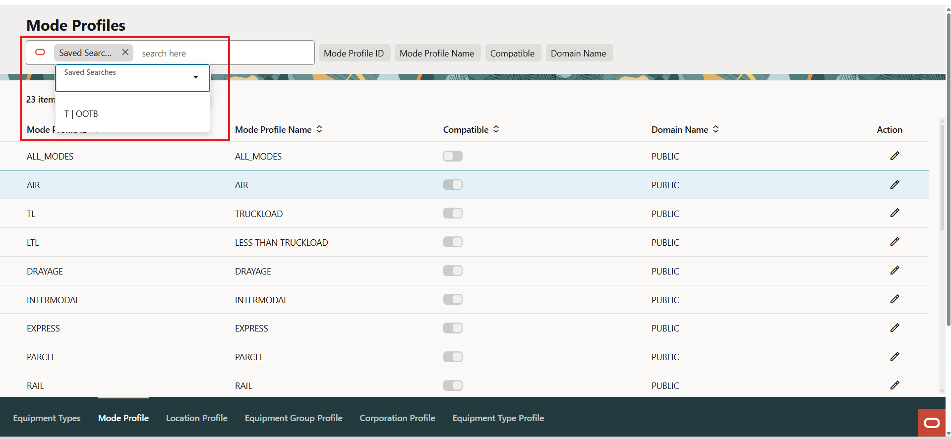 Saved Searches Dropdown