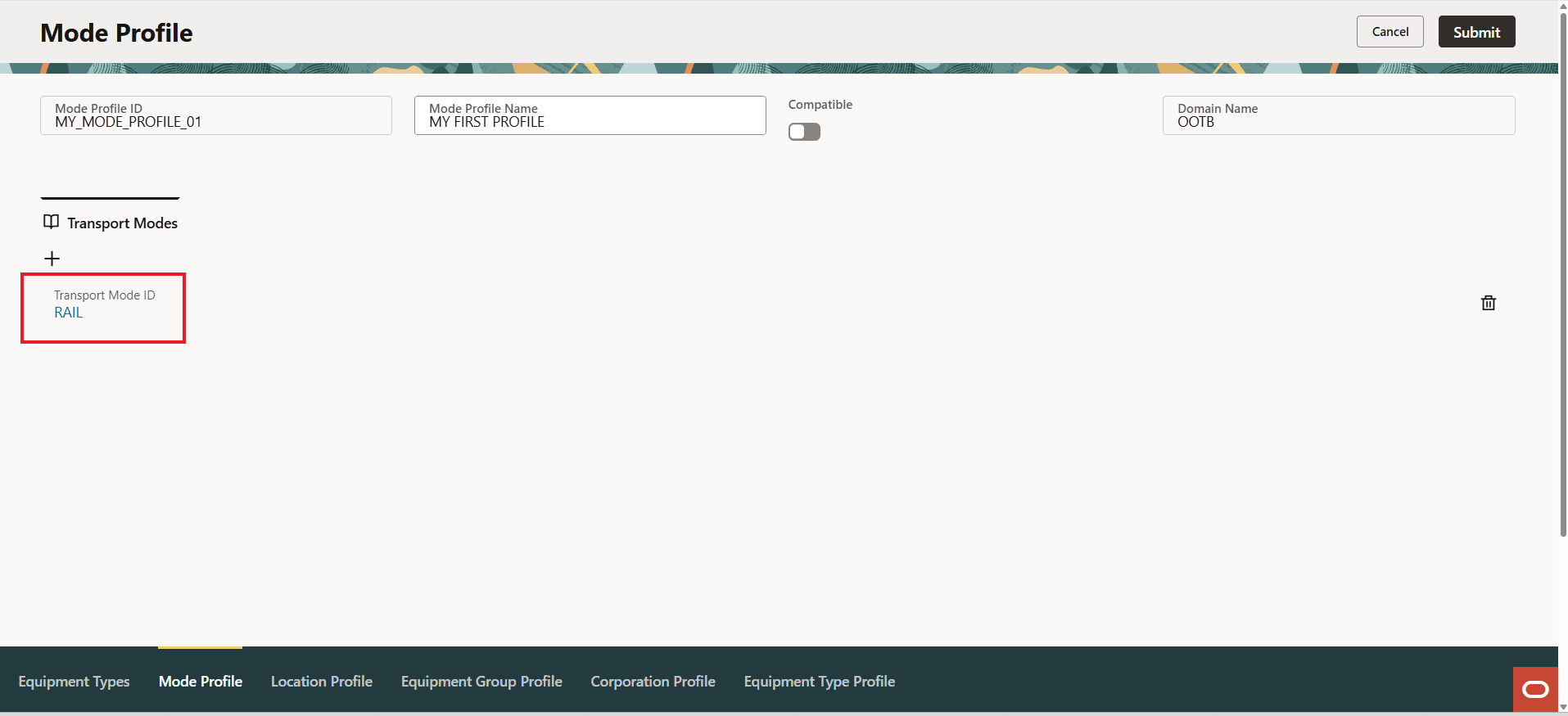 Mode Profile With Three Incompatible Modes