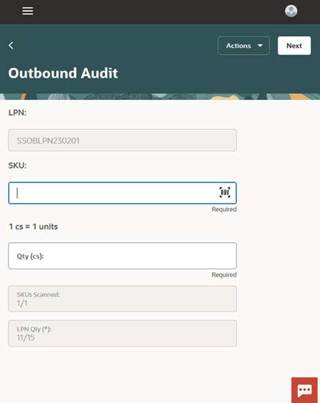 LPN Qty (UOM) Field