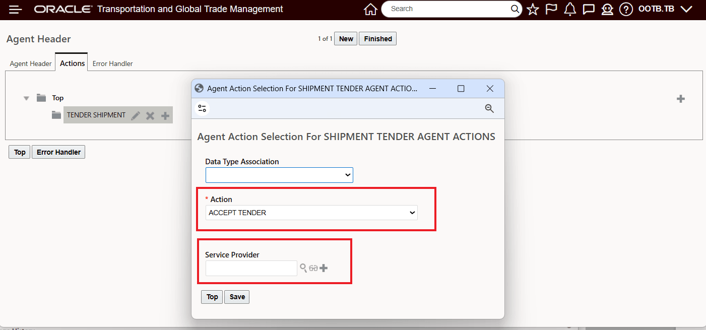 Agent Action - Accept Tender 