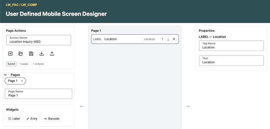 User Defined Mobile Screen Designer