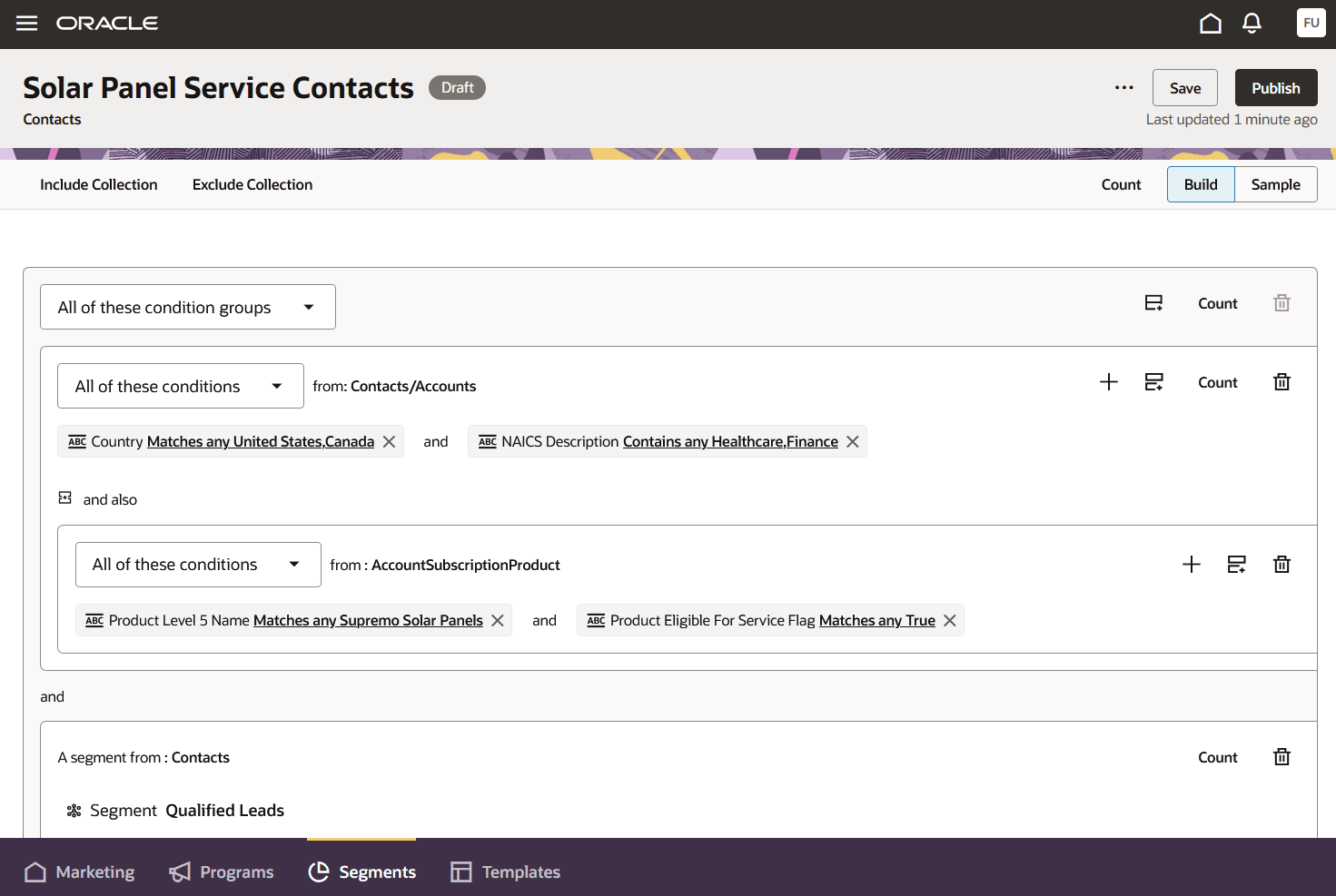 Preview of Segment Creation