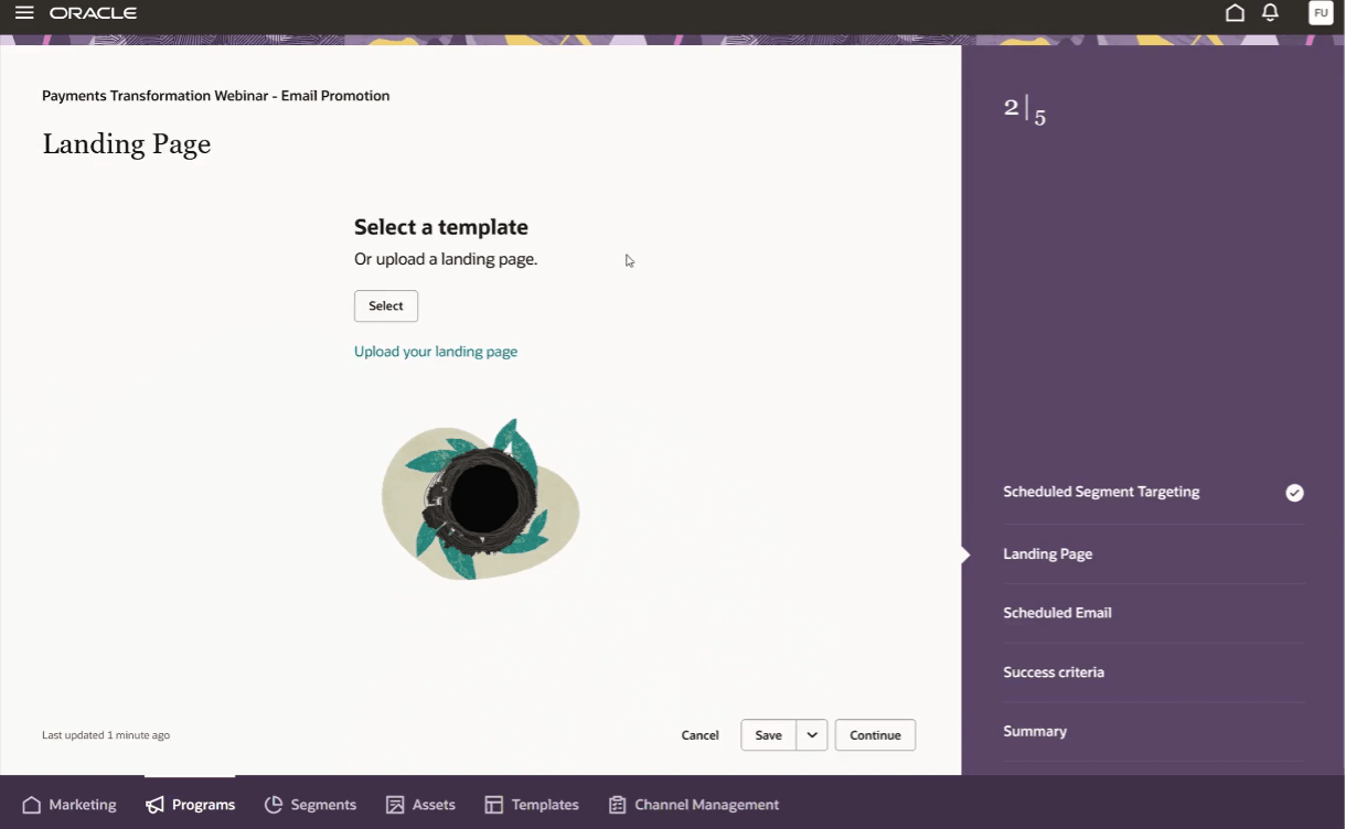 Upload HTML landing page