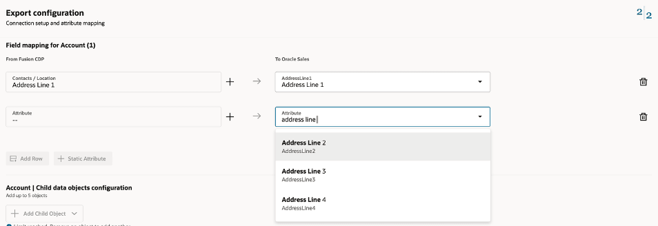 Select each destination application field only once