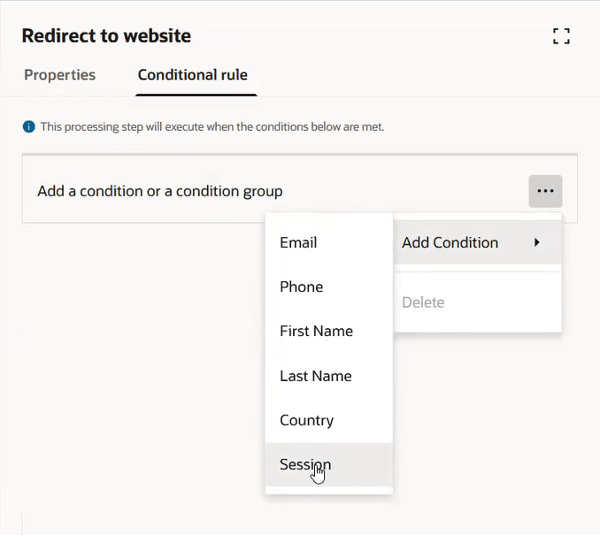 Conditional Processing Configuration