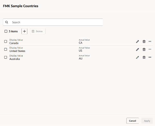 Option List